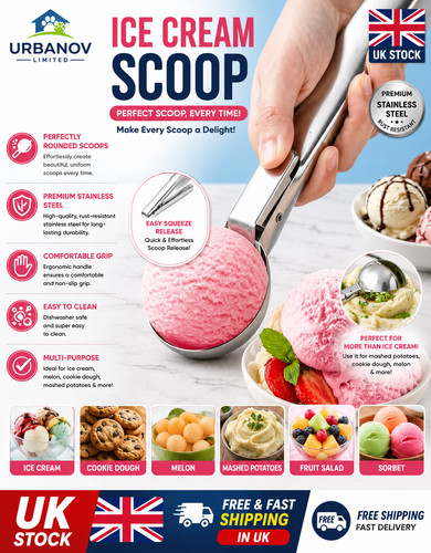 Ice cream scoop stainless - ice,