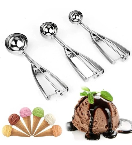 Ice cream scooper with - ice,