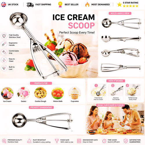 Heavy duty ice cream - ice, scooper